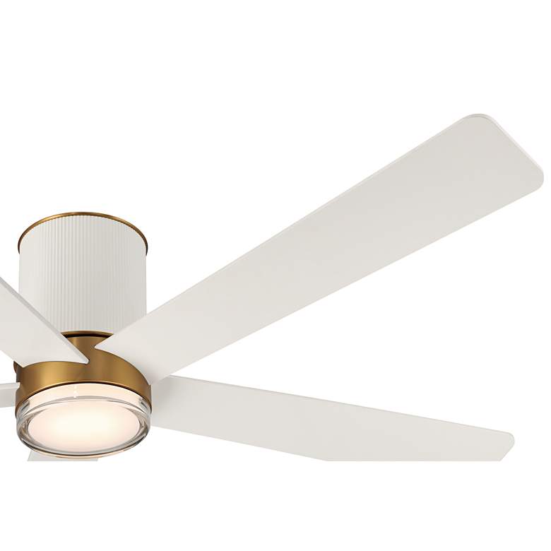 Image 4 56" Casa Vieja Vex Matte White LED Hugger Ceiling Fan with Remote more views