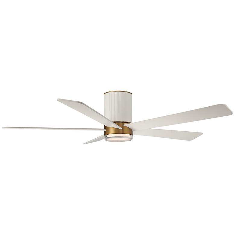 Image 5 56" Casa Vieja Vex Matte White LED Hugger Ceiling Fan with Remote more views