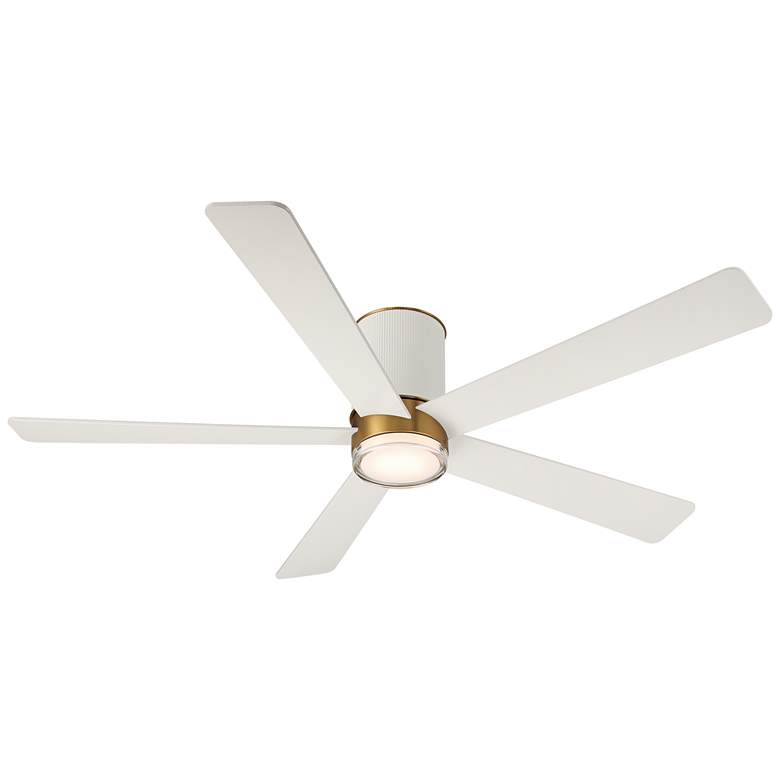 Image 6 56" Casa Vieja Vex Matte White LED Hugger Ceiling Fan with Remote more views