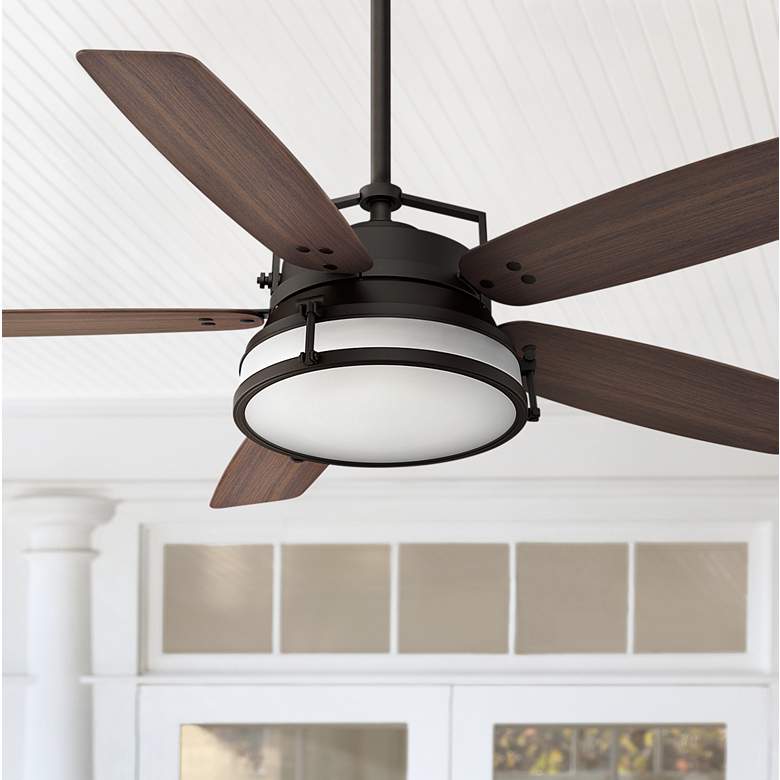 Image 1 56 inch Casablanca Caneel Bay Bronze LED Outdoor Fan with Wall Control