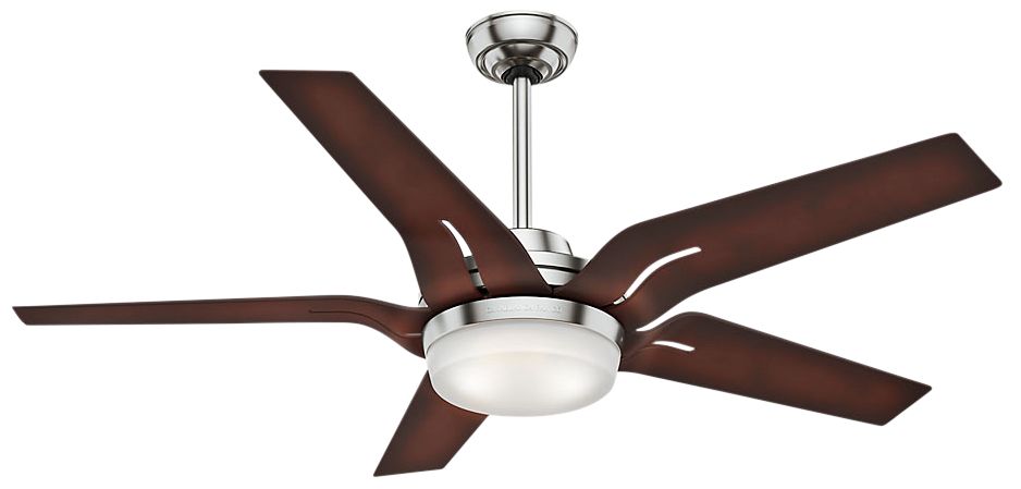 56" Casablanca Correne Brushed Nickel - Coffee Beech LED Ceiling Fan