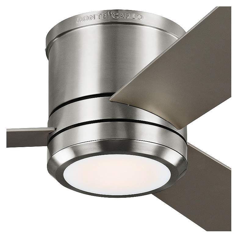 Image 3 56 inch Clarity Max Brushed Steel LED Hugger Ceiling Fan with Wall Control more views