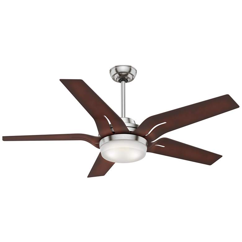 Image 1 56" Correne Brushed Nickel and Coffee Beech LED Ceiling Fan