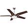 56" Correne Brushed Nickel and Coffee Beech LED Ceiling Fan