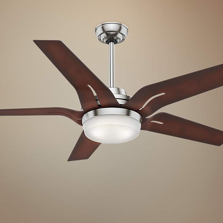 Image 1 56 inch Correne Brushed Nickel - Coffee Beech LED Ceiling Fan