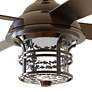 56" Craftmade Courtyard Bronze LED Outdoor Ceiling Fan with Remote in scene