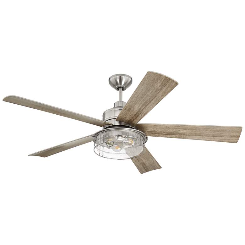 Image 2 56" Craftmade Garrick Brushed Nickel LED Fan with Remote