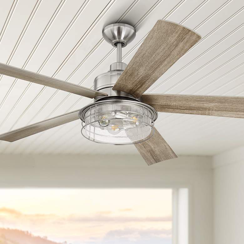 Image 1 56" Craftmade Garrick Brushed Nickel LED Fan with Remote