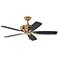56" Craftmade Sloan Satin Brass Ceiling Fan with Pull Chain