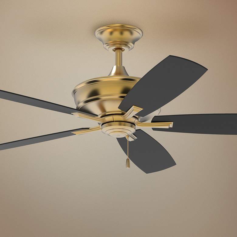 Image 1 56 inch Craftmade Sloan Satin Brass Ceiling Fan with Pull Chain