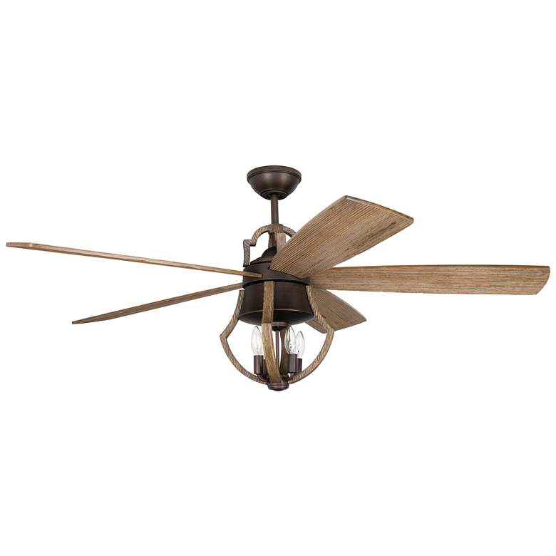 Image 1 56" Craftmade Winton Pine and Bronze LED Ceiling Fan with Remote