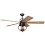 56" Craftmade Winton Pine and Bronze LED Ceiling Fan with Remote in scene