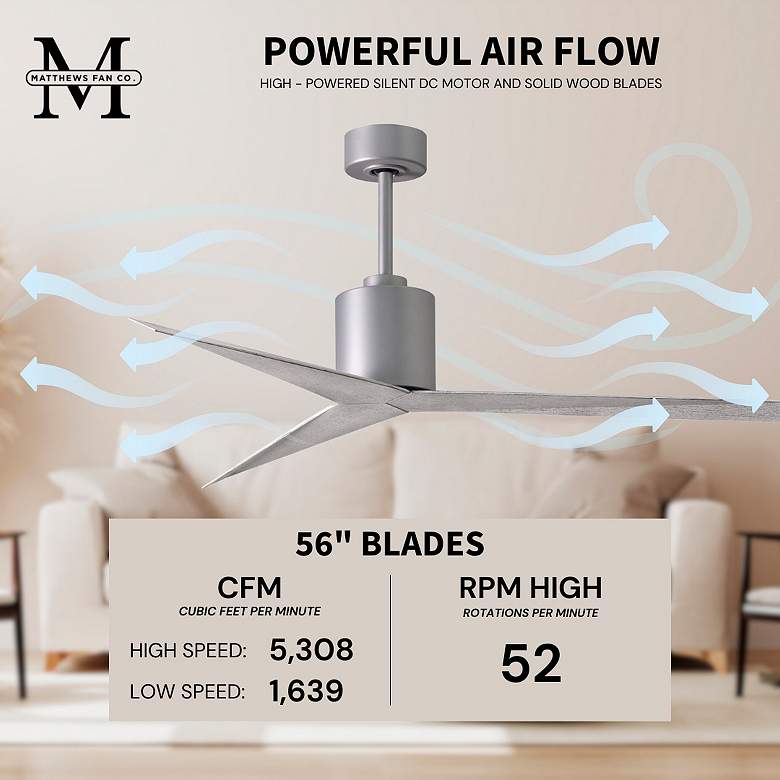 Image 5 56" Eliza Brushed Nickel Ceiling Fan with Barn Wood Blades more views