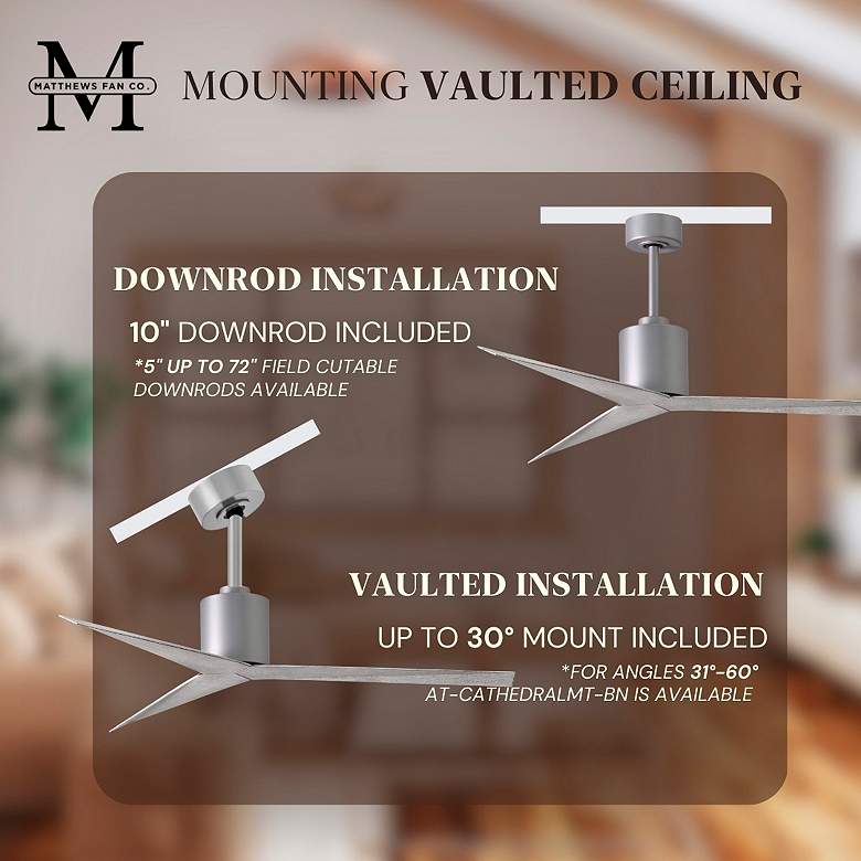 Image 6 56" Eliza Brushed Nickel Ceiling Fan with Barn Wood Blades more views