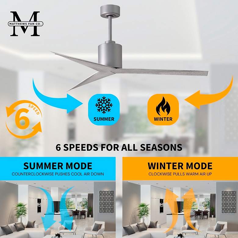 Image 7 56" Eliza Brushed Nickel Ceiling Fan with Barn Wood Blades more views