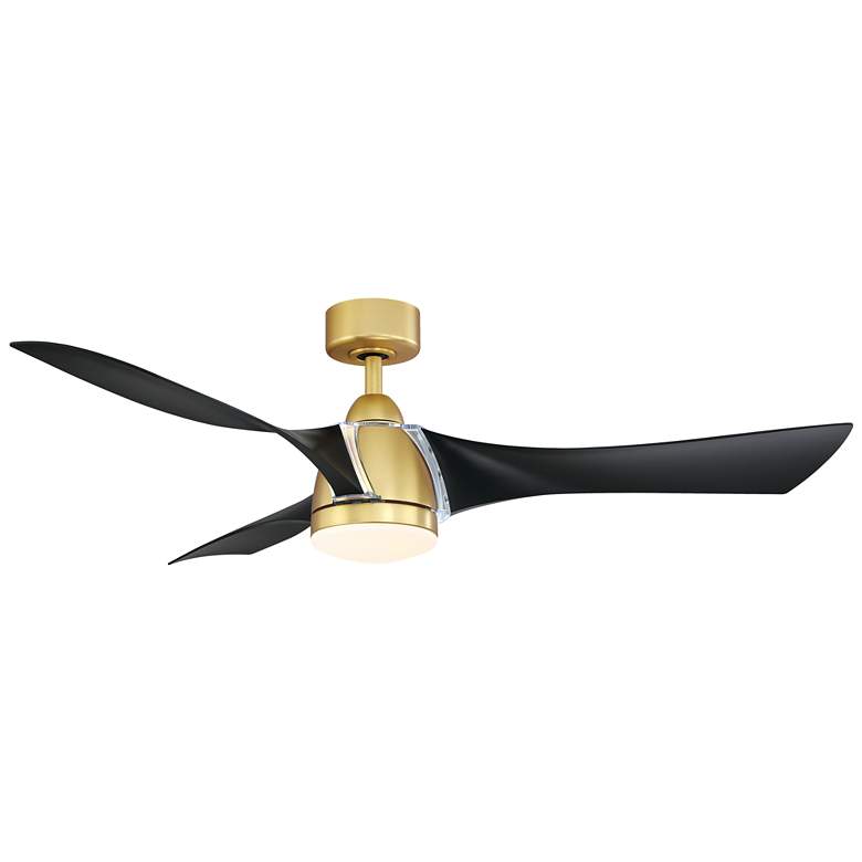 Image 1 56" Fanimation Klear Brass and Black Outdoor CCT LED Smart Ceiling Fan