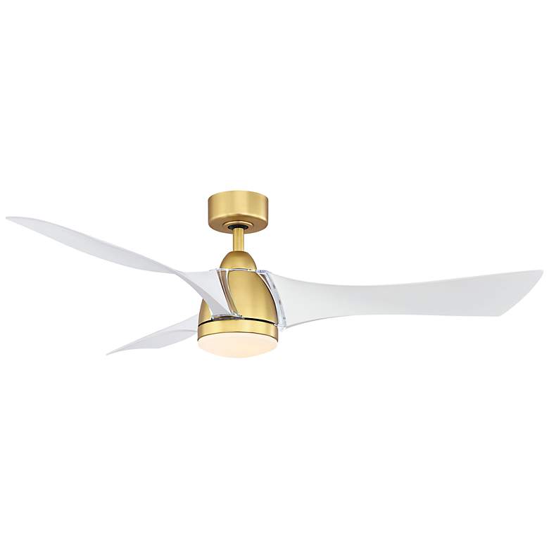 Image 2 56" Fanimation Klear Brass and White Outdoor CCT LED Smart Ceiling Fan