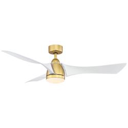 56&quot; Fanimation Klear Brass and White Outdoor CCT LED Smart Ceiling Fan
