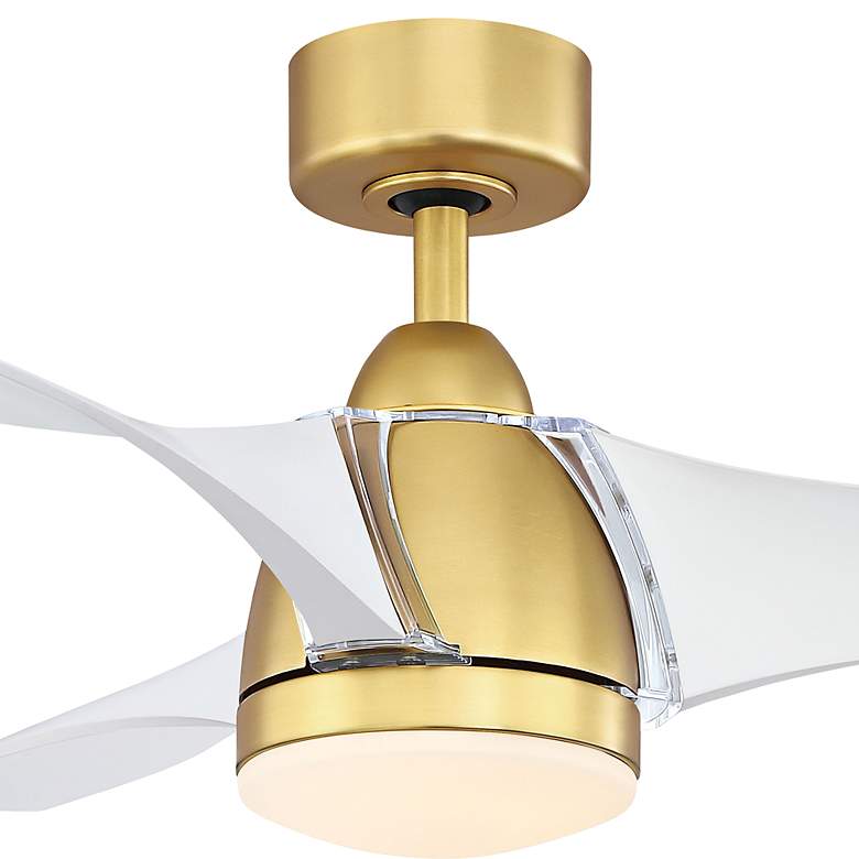 Image 3 56" Fanimation Klear Brass and White Outdoor CCT LED Smart Ceiling Fan more views