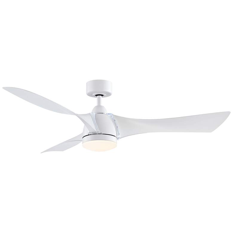 Image 1 56" Fanimation Klear Matte White Outdoor CCT LED Smart Ceiling Fan