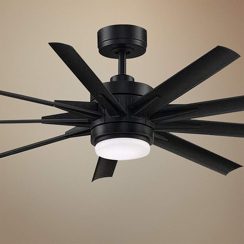 Image 1 56" Fanimation Odyn Custom Black LED Smart Ceiling Fan