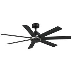56&quot; Fanimation Pendry Black and Nickel Outdoor Smart Ceiling Fan