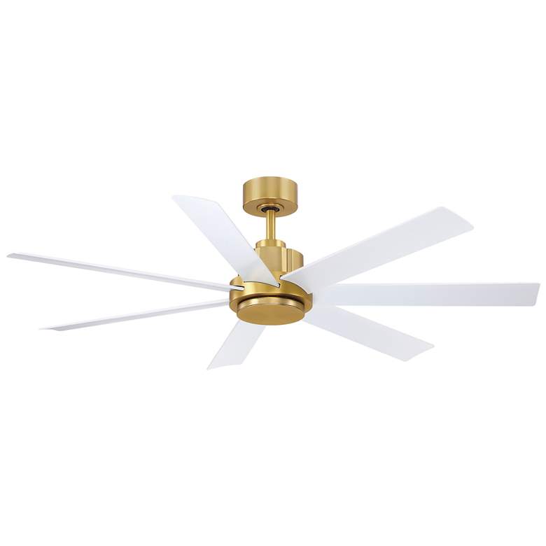 Image 1 56 inch Fanimation Pendry Brushed Satin Brass Outdoor Smart Ceiling Fan