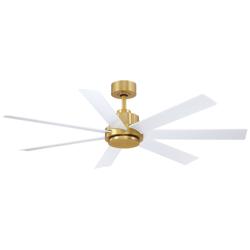 56&quot; Fanimation Pendry Brushed Satin Brass Outdoor Smart Ceiling Fan