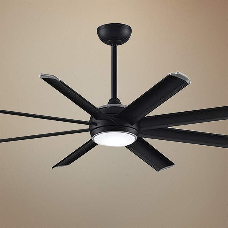 Image 1 56" Fanimation Stellar Custom All Black LED Ceiling Fan