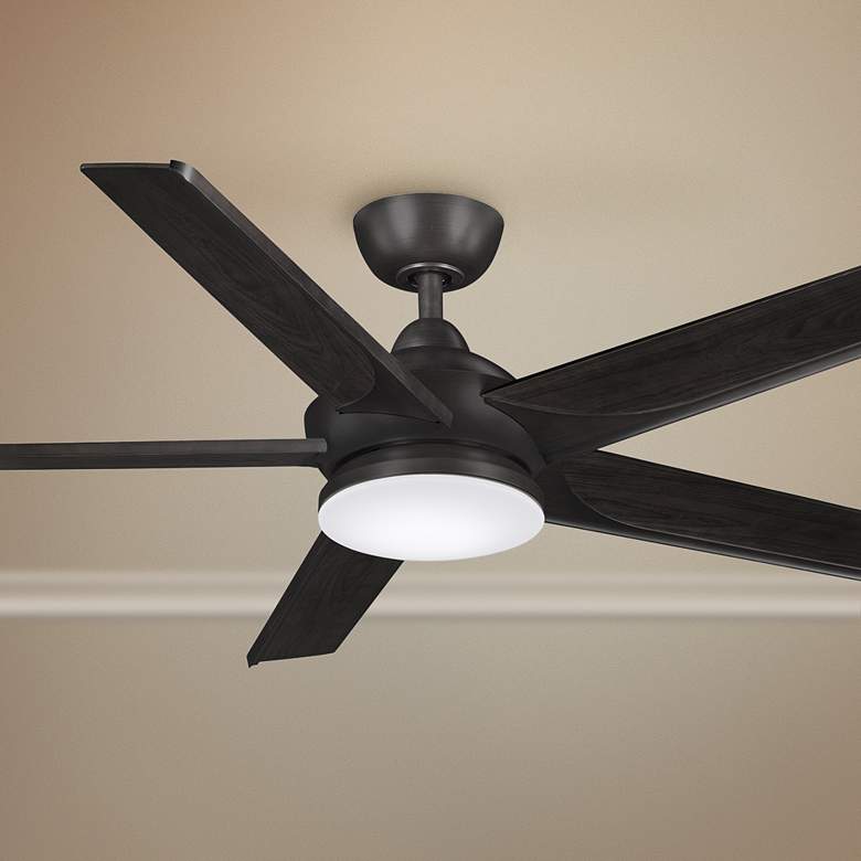 Image 1 56 inch Fanimation Subtle Dark Bronze LED Damp Ceiling Fan