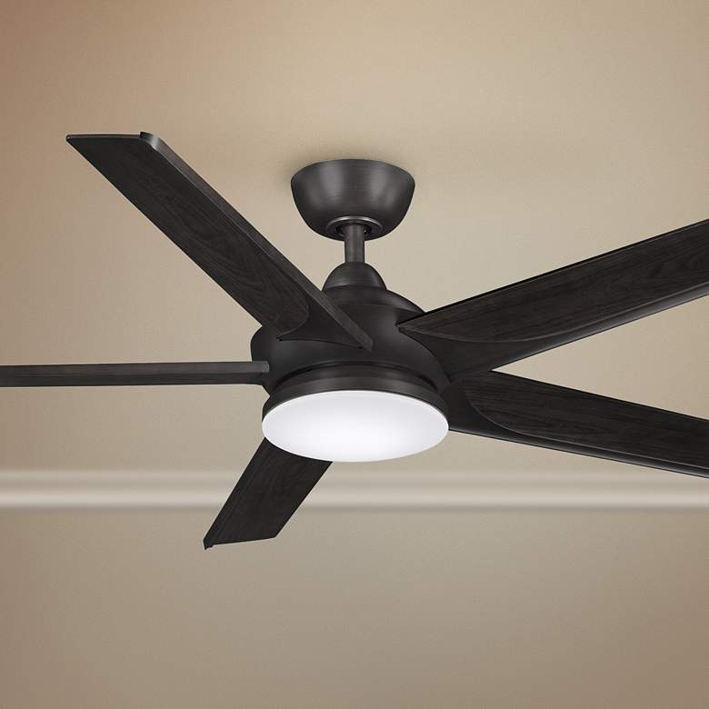 Image 1 56" Fanimation Subtle Dark Bronze LED Damp Ceiling Fan