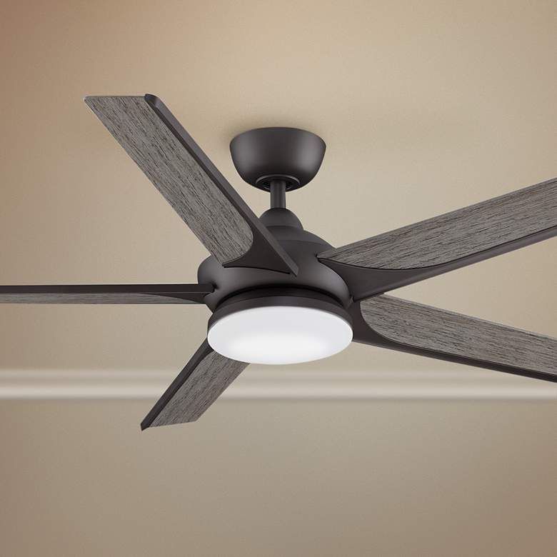 Image 1 56" Fanimation Subtle Matte Greige LED Damp Ceiling Fan