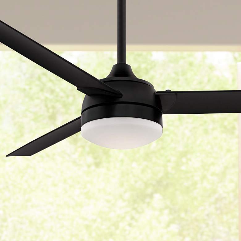 Image 1 56" Fanimation Xeno Black Wet Rated LED Ceiling Fan with Remote