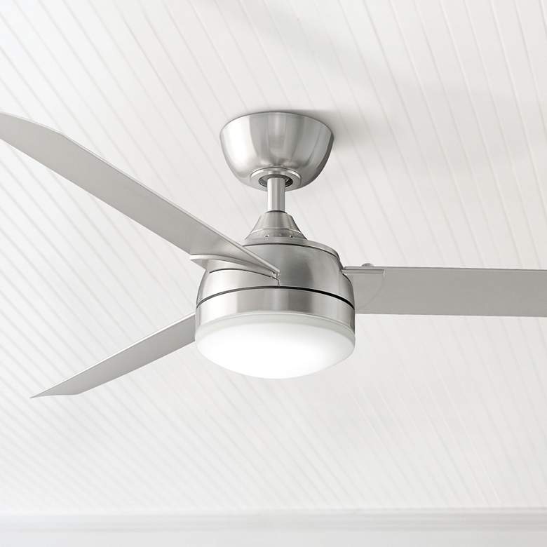 Image 1 56" Fanimation Xeno Brushed Nickel Damp LED Ceiling Fan with Remote