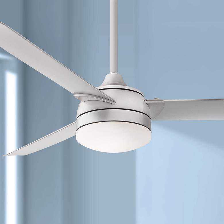 Image 1 56" Fanimation Xeno Silver Wet Rated LED Ceiling Fan with Remote