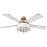 56" Hampton Heritage Brass LED Smart Ceiling Fan with Remote