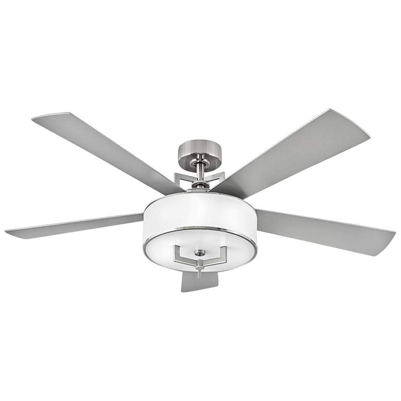 Image 1 56 inch Hinkley Hampton Brushed Nickel LED Smart Ceiling Fan with Remote
