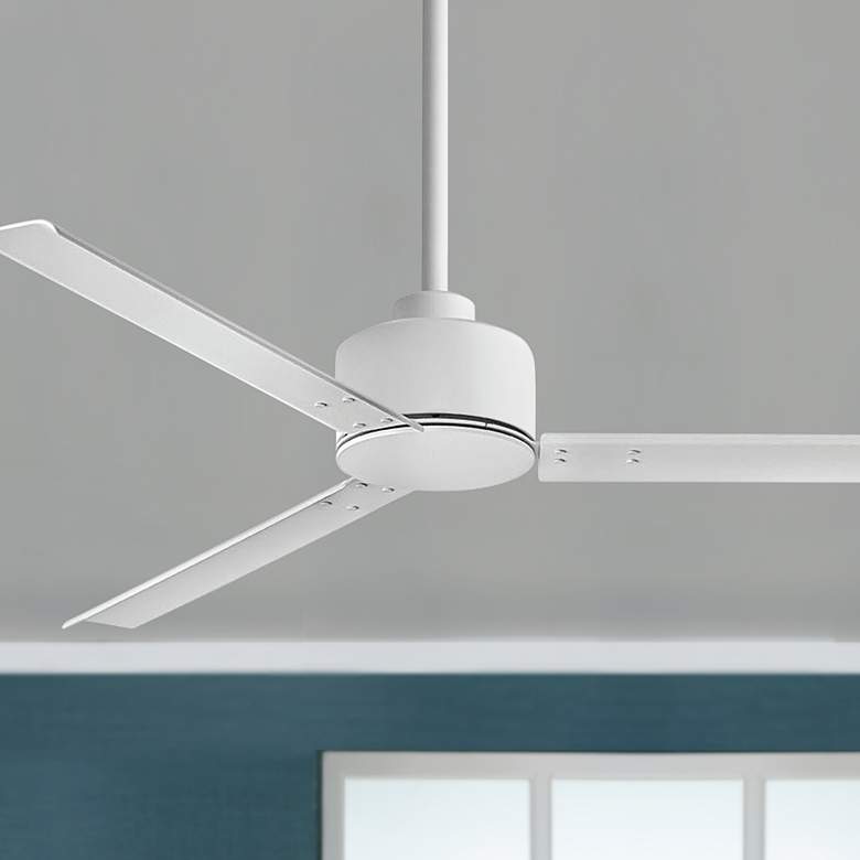 Image 1 56 inch Hinkley Indy Matte White Wet Rated Ceiling Fan with Wall Control