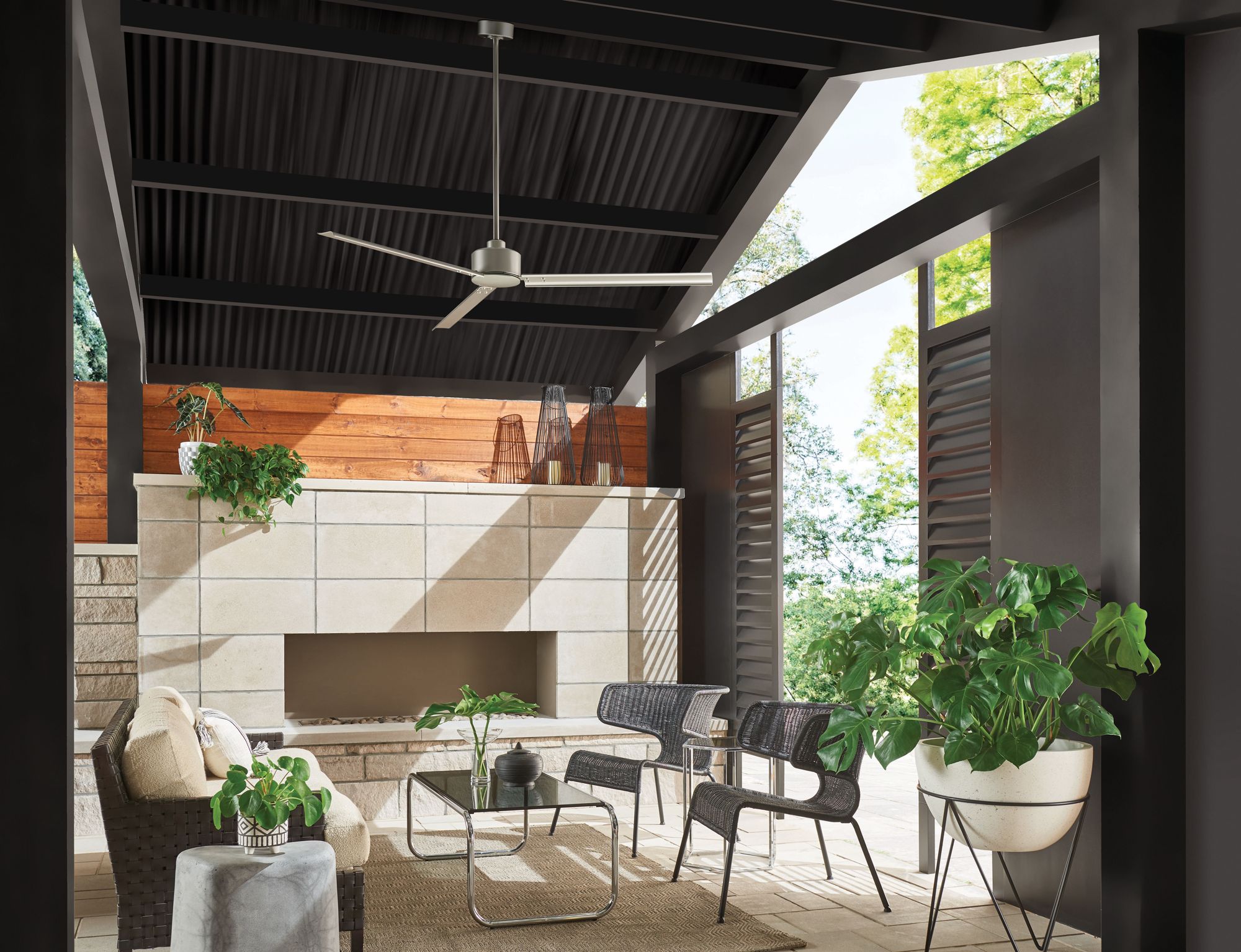 Image 6 56" Hinkley Indy Matte White Wet Rated Ceiling Fan with Wall Control more views