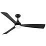 56" Hinkley Una Matte Black 3-Blade LED Smart Ceiling Fan