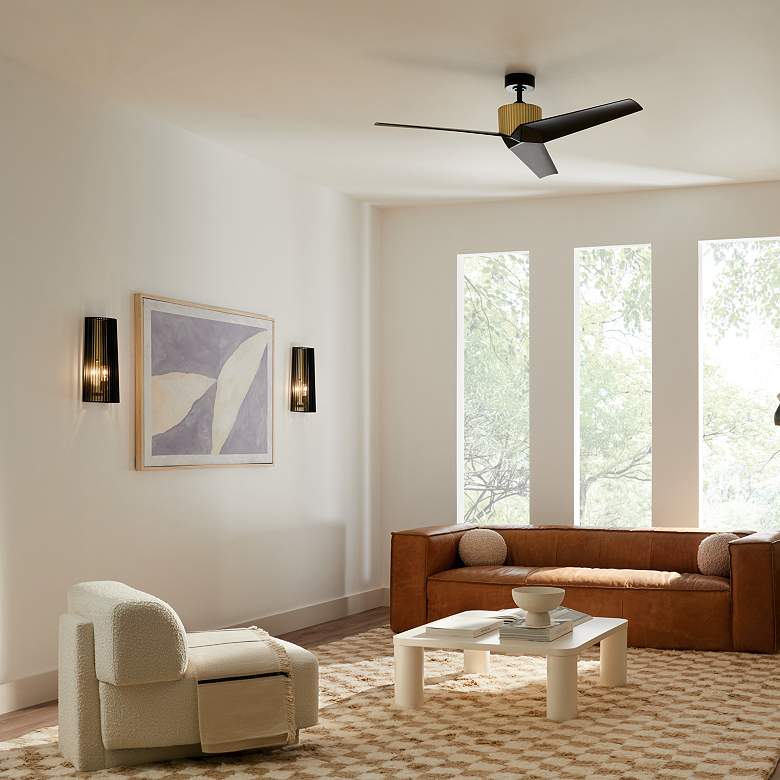 Image 5 56" Kichler Almere Brushed Brass Ceiling Fan more views