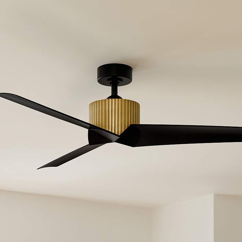 Image 1 56 inch Kichler Almere Brushed Brass Indoor Ceiling Fan with Wall Control