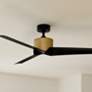 56" Kichler Almere Brushed Brass Indoor Ceiling Fan with Wall Control in scene
