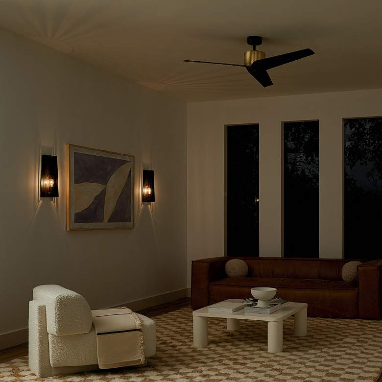 Image 6 56 inch Kichler Almere Brushed Brass Indoor Ceiling Fan with Wall Control more views