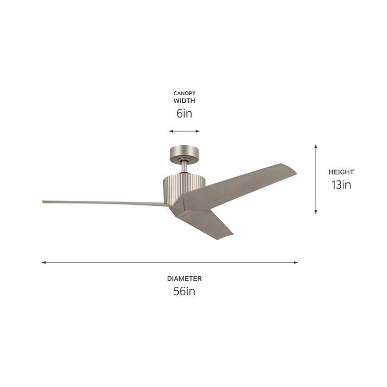 Image 2 56 inch Kichler Almere Brushed Nickel Indoor Ceiling Fan with Wall Control more views