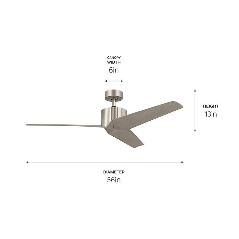 Image 5 56 inch Kichler Almere Brushed Nickel Indoor Ceiling Fan with Wall Control more views