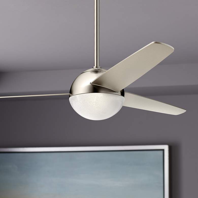 Image 1 56" Kichler Bisc Nickel and Silver LED Ceiling Fan with Wall Control