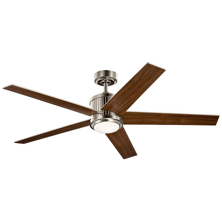 Image 3 56 inch Kichler Brahm Brushed Stainless Steel LED Ceiling Fan with Remote