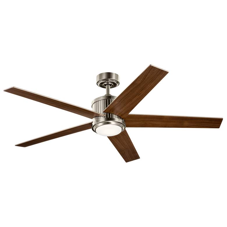 Image 3 56 inch Kichler Brahm Brushed Stainless Steel LED Ceiling Fan with Remote