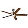 56" Kichler Brahm Brushed Stainless Steel LED Ceiling Fan with Remote in scene